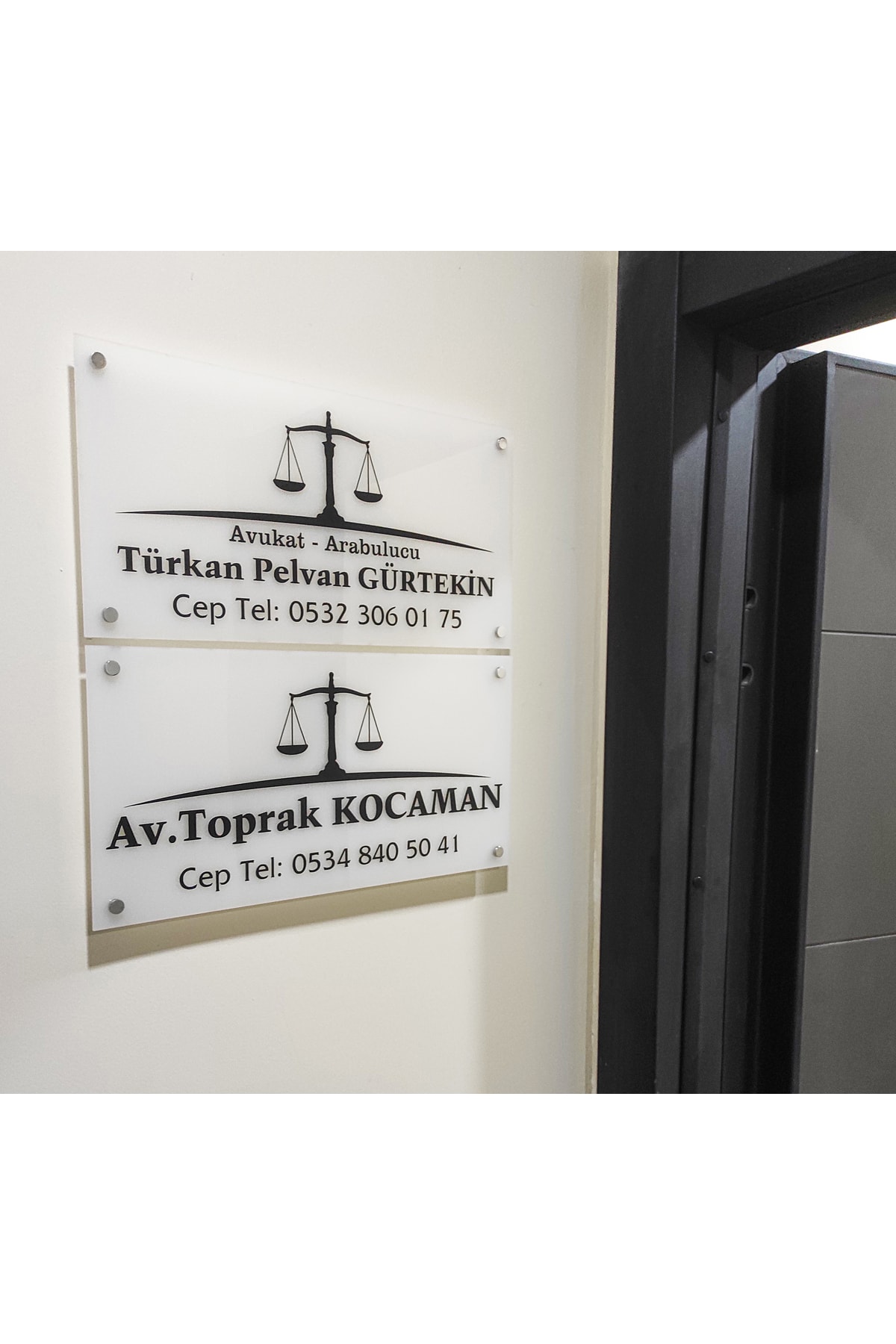 DEKORLAND Beyaz Pleksi Kapı Tabelası - Kapı Isimlik - Ofis Tabela